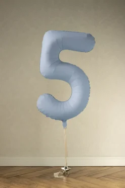 Lyseblå Tal Ballon 86 cm - 5