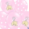 Lyserøde balloner med elefanter (30cm.)