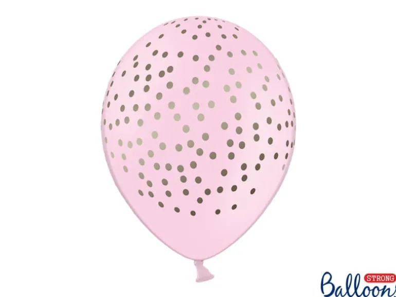 Lyserøde Faux Konfetti Latex Balloner (30cm.), 6 stk.