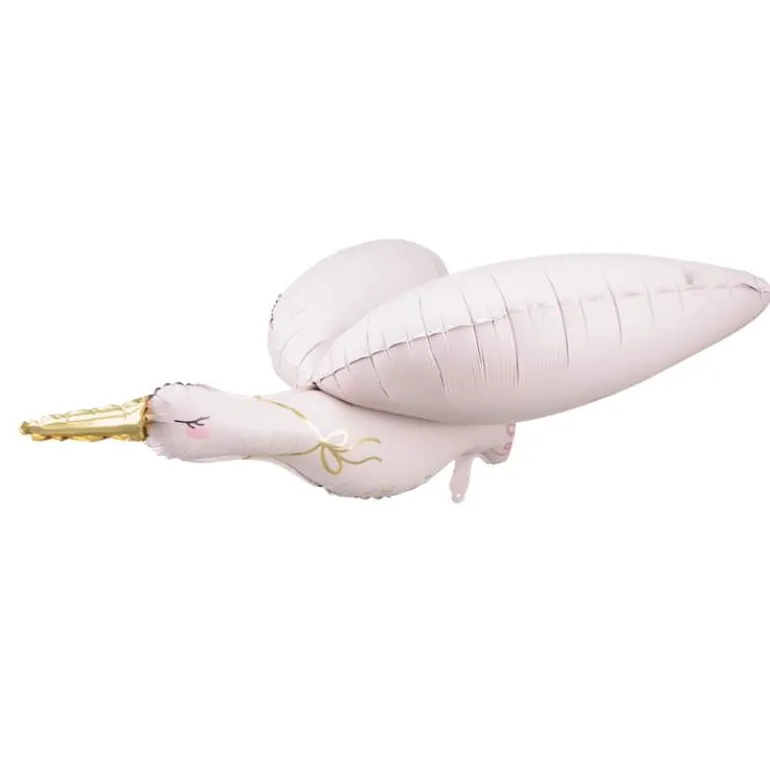 Lyserød Stork Shape Folieballon, 100 cm