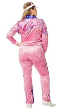 Lyserødt 1980'er Velour Tracksuit