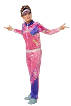 Lyserødt 1980'er Velour Tracksuit