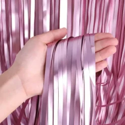 Lyserødt Glimmerforhæng Folie 100x250cm – Festtema®