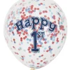 Maritime 1 Års Konfetti Balloner (30cm.)
