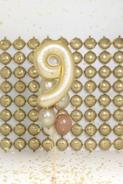 Mat Guld Tal Ballon 86 cm - 9
