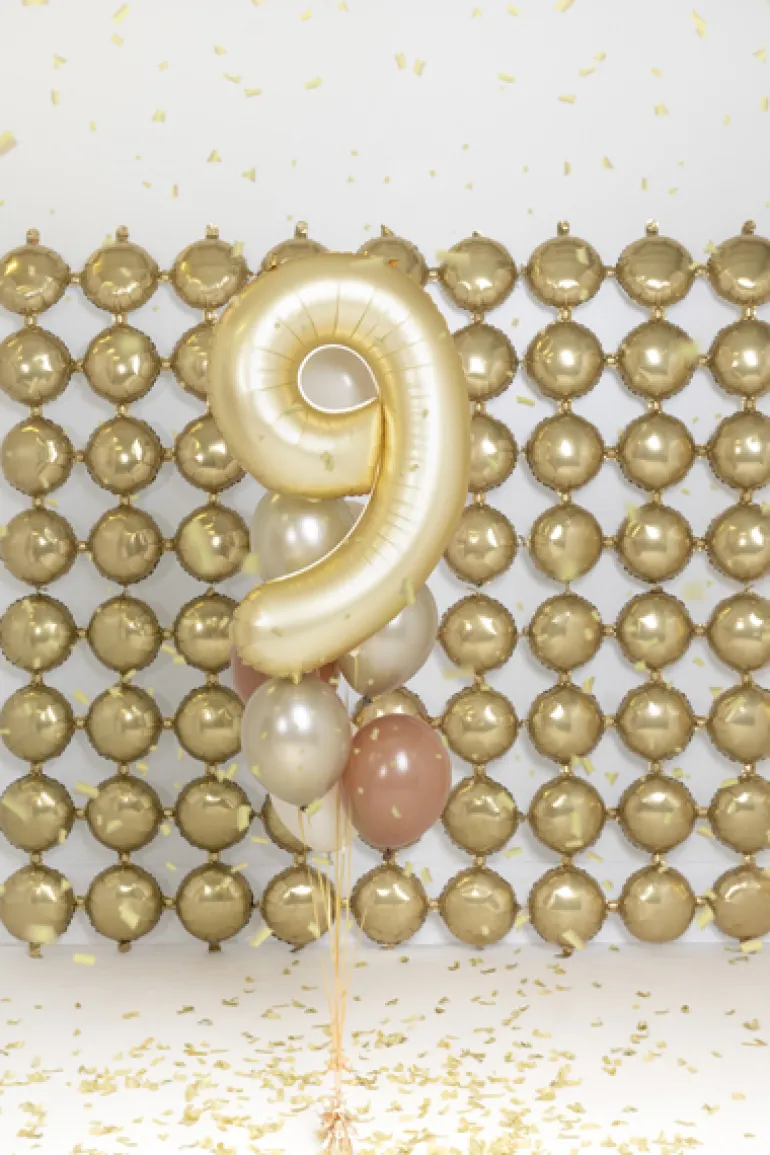Mat Guld Tal Ballon 86 cm - 9