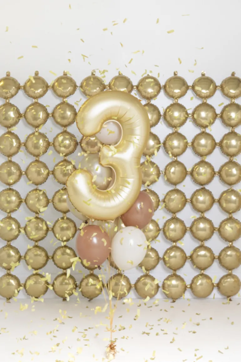 Mat Guld Tal Ballon 86 cm - 3