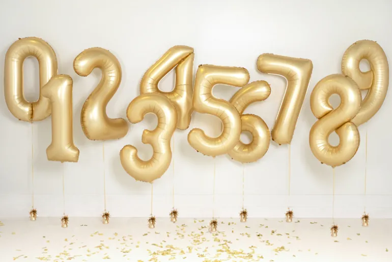 Mat Guld Tal Ballon 86 cm - 3