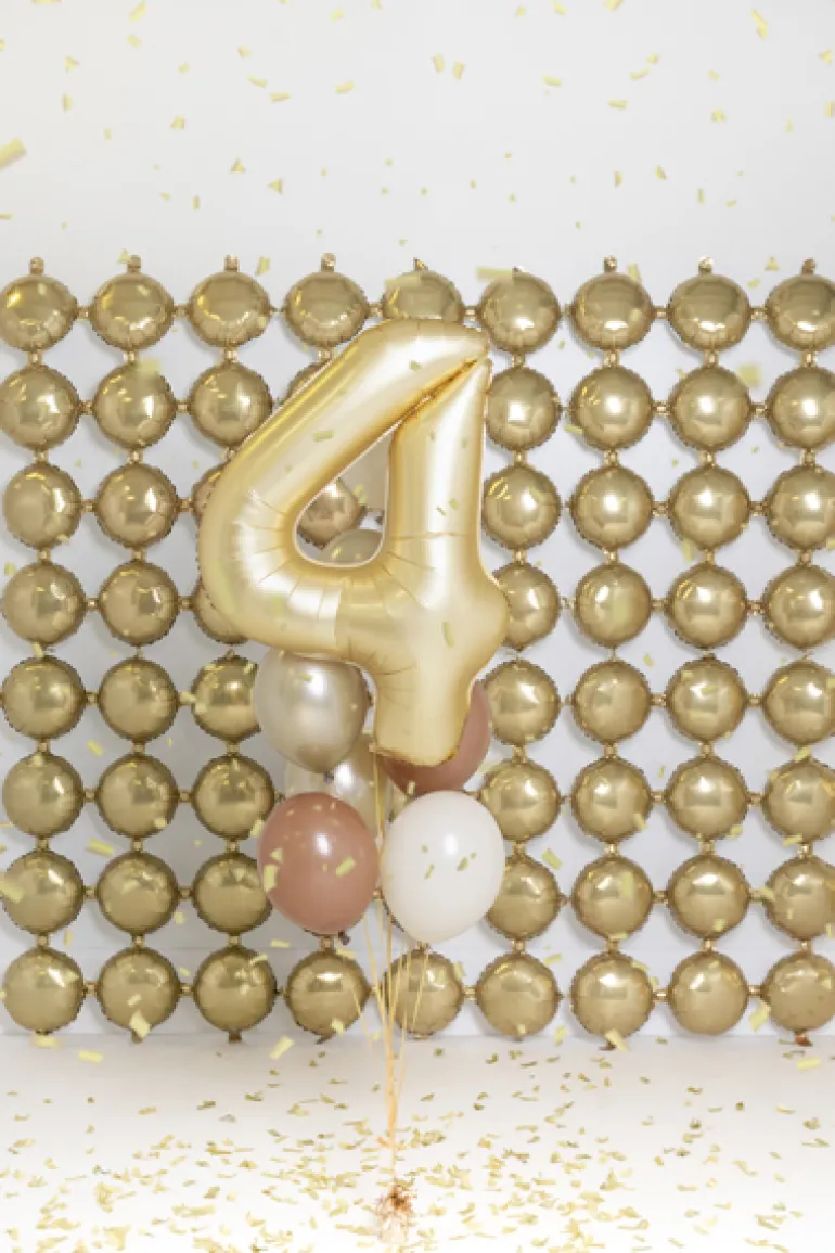 Mat Guld Tal Ballon 86 cm - 4