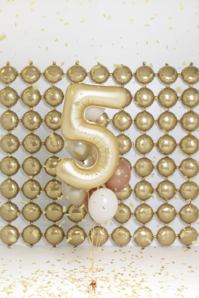 Mat Guld Tal Ballon 86 cm - 5