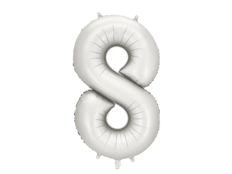 Mat Sølv Tal Ballon 86 cm - 8