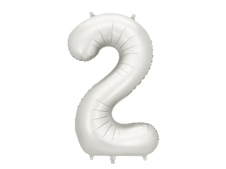 Mat Sølv Tal Ballon 86 cm - 2