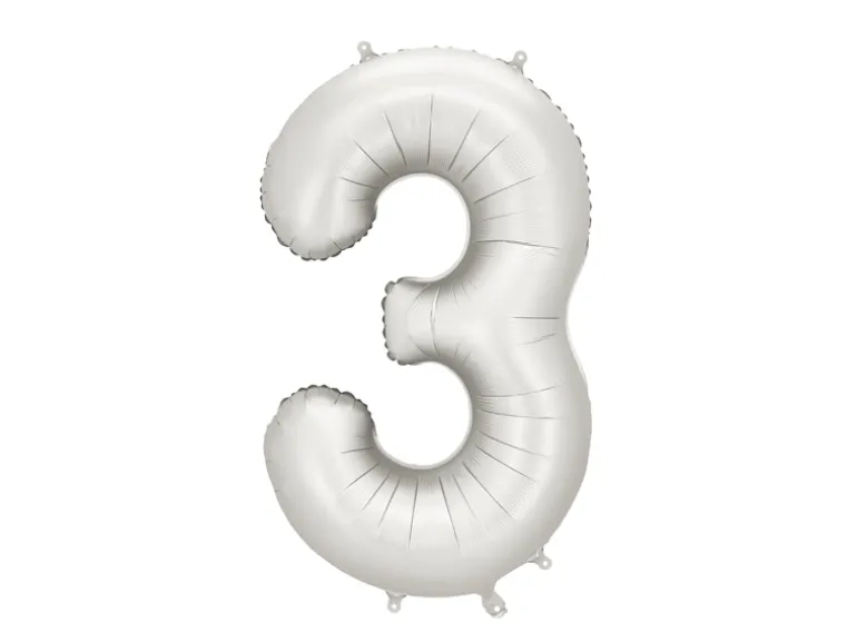 Mat Sølv Tal Ballon 86 cm - 3