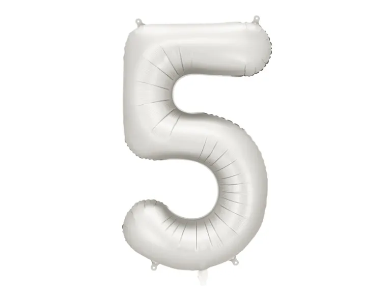 Mat Sølv Tal Ballon 86 cm - 5