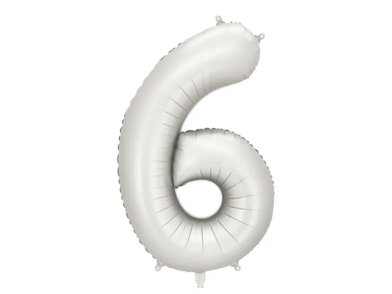 Mat Sølv Tal Ballon 86 cm - 6
