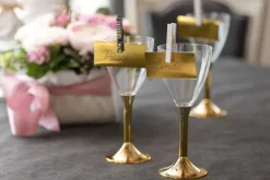 Metallic Guld Bordkort, 10 stk.