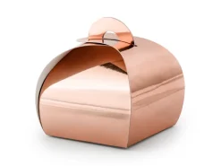 Metallic Rosegold Gaveæsker til Små Snacks, 10 stk