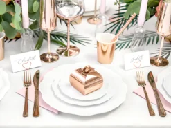 Metallic Rosegold Gaveæsker til Små Snacks, 10 stk