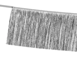 Metallic Sølv Folie Frynsebanner, 20 x 135 cm