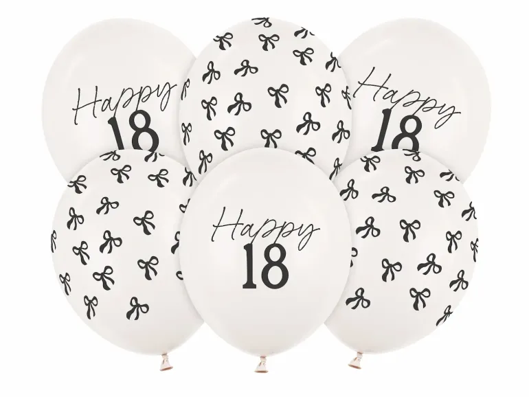 Milestone "Happy 18" Balloner, 6 stk.