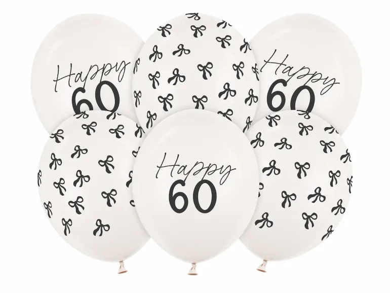 Milestone "Happy 60" Balloner, 6 stk.