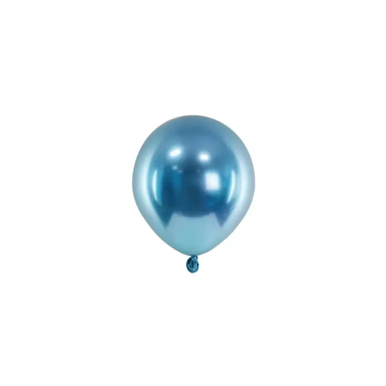 Mini Ballon - Blå Chrome, 12 cm