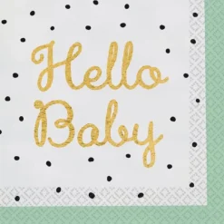 Mint "Hello Baby" Frokostservietter, 16 stk.