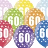 Multifarvet Fødselsdagsballoner - 60 År (30cm.)