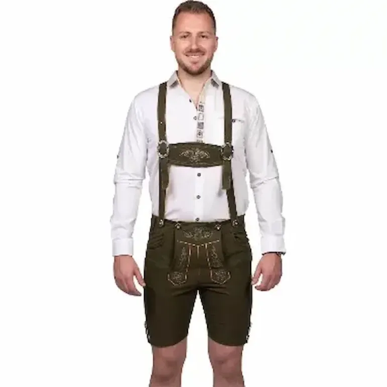 Olivengrønne Lederhosen | 11 Størrelser