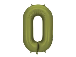 Olivengrøn Tal Ballon 86 cm - 0