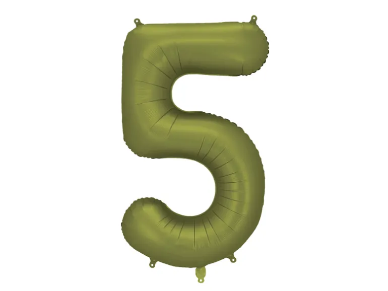 Olivengrøn Tal Ballon 86 cm - 5
