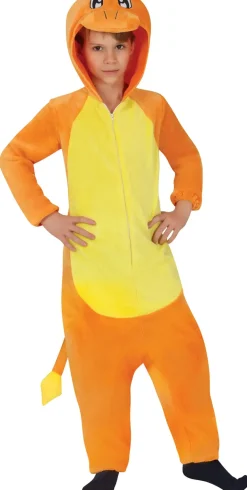 Orange Fantasy kostume til børn – Blød heldragt med hætte (5 - 12 år)
