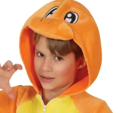 Orange Fantasy kostume til børn – Blød heldragt med hætte (5 - 12 år)