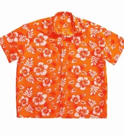 Orange Hawaii skjorte