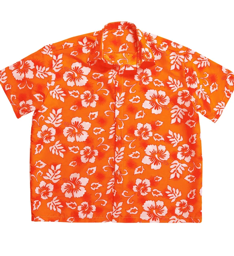 Orange Hawaii skjorte