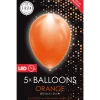 Orange LED Latexballoner 26 cm, 5 stk.