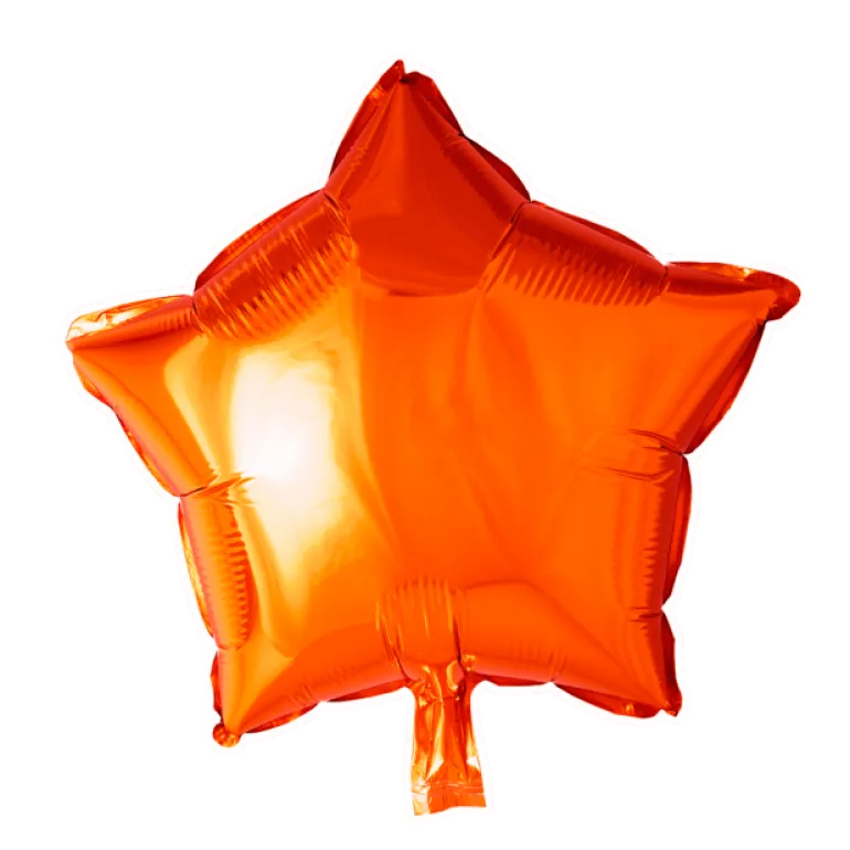 Orange Stjerne Folie Ballon