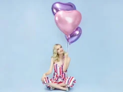 Oversize Folie Ballon 61 cm, Lyserødt Hjerte
