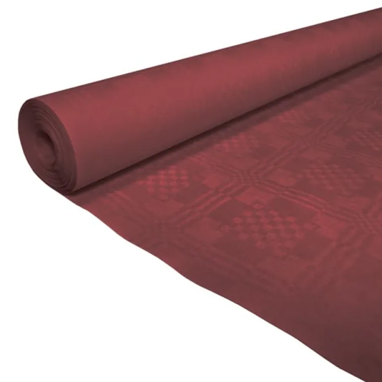 Papirdug: Damask Rulledug Bordeaux, 1.19 x 8M