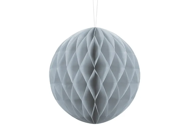 Papir kugle 30cm - sølvgrå