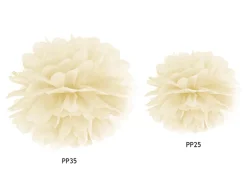 Papir pompom 25cm - elfenben