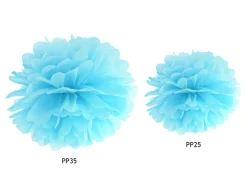Papir pompom 25cm - lyseblå