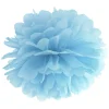 Papir pompoms 35cm - baby lyseblå