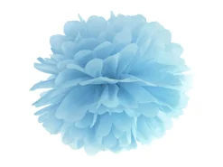 Papir pompoms 35cm - baby lyseblå