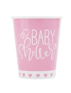 Pap Kopper 270ml "It's a Girl" Babyshower, 8 stk.