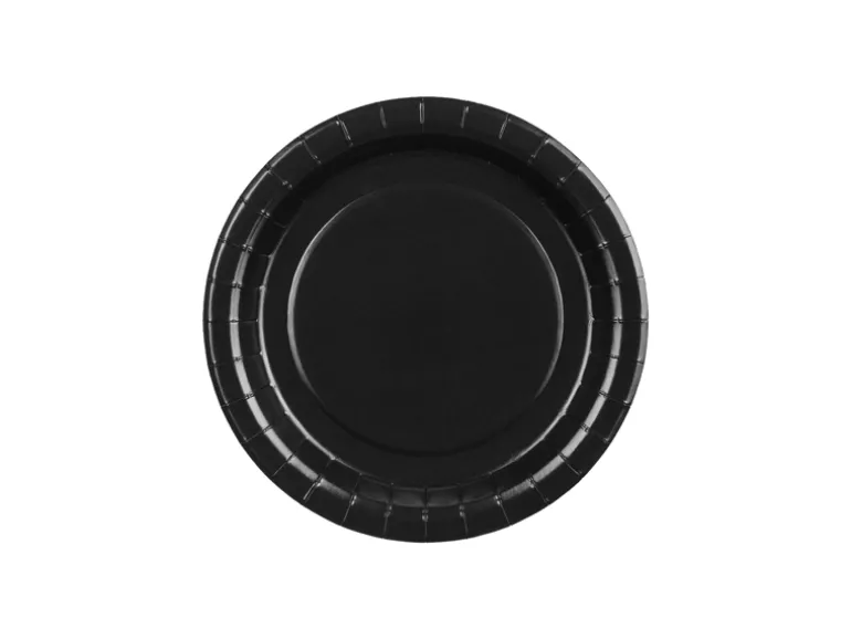 Paptallerkener Sort 18 cm (6 stk.)