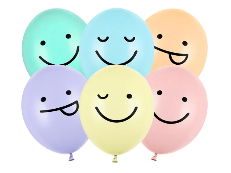 Pastel Ballonhoveder, 6 stk.