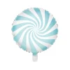Pastel Folieballon - Bolsjestribet Lyseblå, 45cm