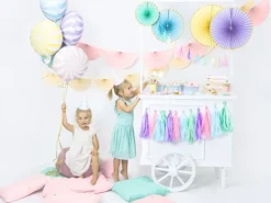 Pastel Folieballon - Bolsjestribet Lyseblå, 45cm