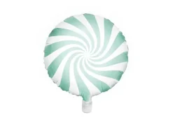 Pastel Folieballon - Bolsjestribet Mintgrøn, 45cm